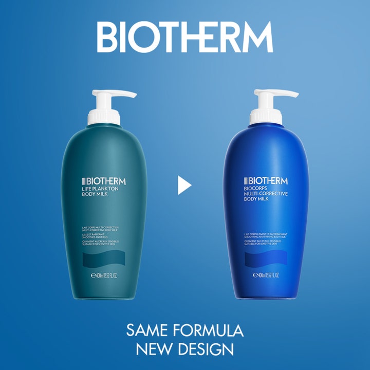 Biotherm Biocorps Multi-Corrective Body Milk 400 ml kosteuttava vartalovoide uudessa sinisessä pumppupullossa
