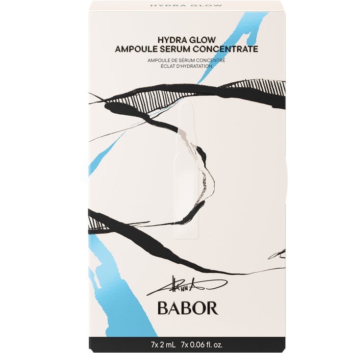 Babor Hydra Glow Ampoule Serum Concentrate 7x2 ml kosteuttava ampullikuuri valkoisessa pakkauksessa.