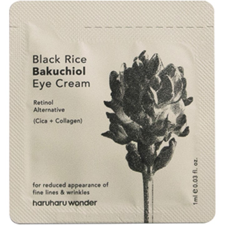 haruharu wonder Black Rice Bakuchiol Eye Cream 1 ml silmänympärysvoide näytepussi silottaa juonteita.