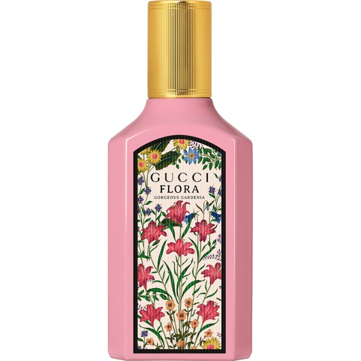 Gucci Flora Gorgeous Gardenia Eau de Parfum 50 ml vaaleanpunaisessa lasipullossa kultaisella korkilla