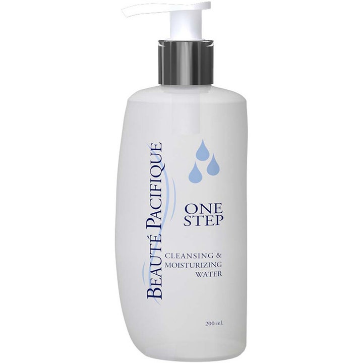 Beauté Pacifique One Step 200 ml kosteuttava puhdistusvesi läpikuultavassa pumppupullossa jossa on hopeinen kaulus