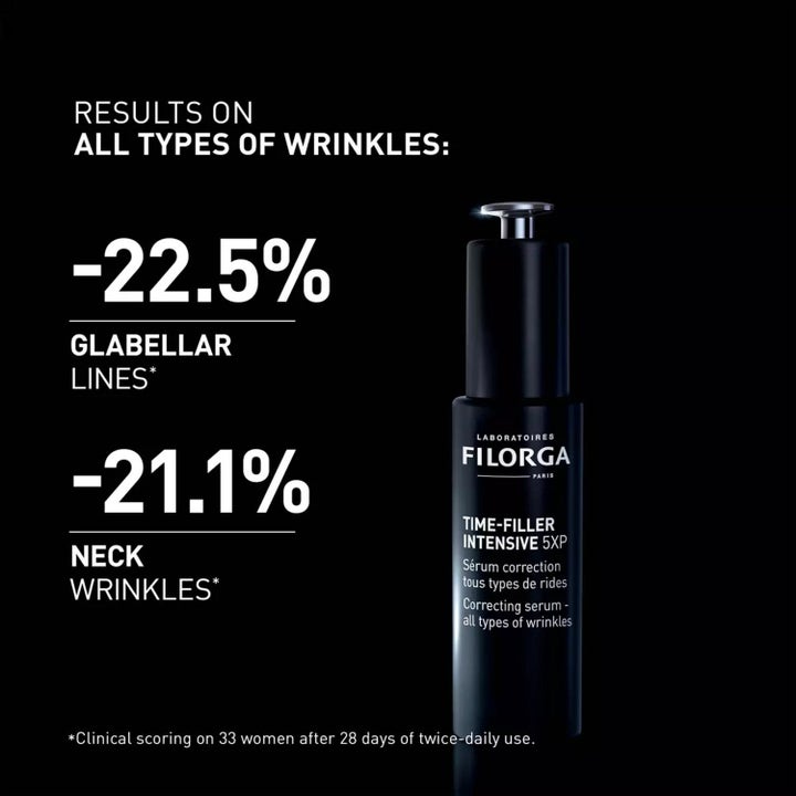 Filorga Anti-Wrinkle Night Time Set ryppyjä silottava seerumi mustassa pumppupullossa hopeisella korkilla