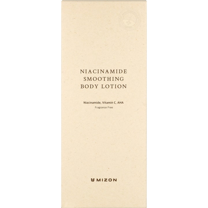 Mizon Niacinamide Smoothing Body Lotion 300 ml silottava vartalovoide beigessä pahvipakkauksessa