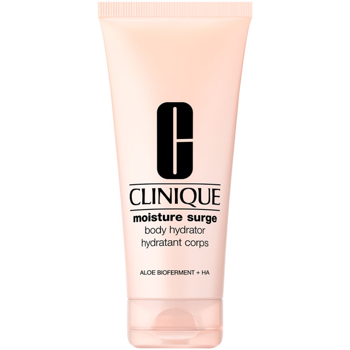 Clinique Moisture Surge Body Hydrator syväkosteuttava vartalovoide aloea sisältävässä vaaleanpersikanvärisessä tuubissa
