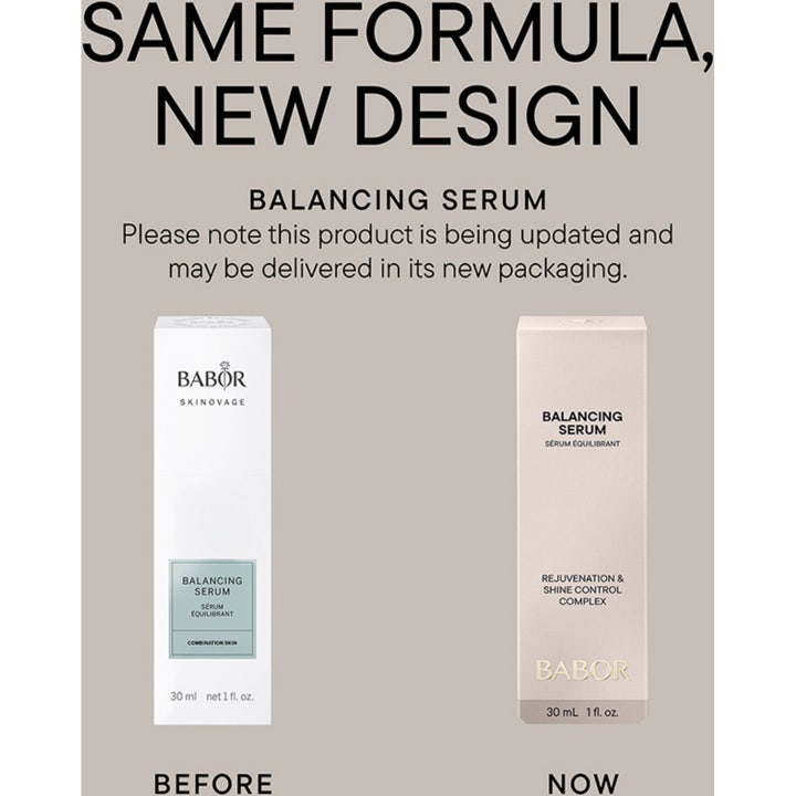 Babor Skinovage Balancing Serum 30 ml tasapainottava kasvoseerumi huurteisessa lasipullossa valkoisella korkilla