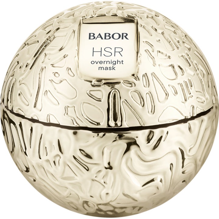 Babor HSR Overnight Mask 50 ml kiinteyttävä yönaamio ylellisessä kultaisessa ja kohokuvioidussa pallopurkissa.