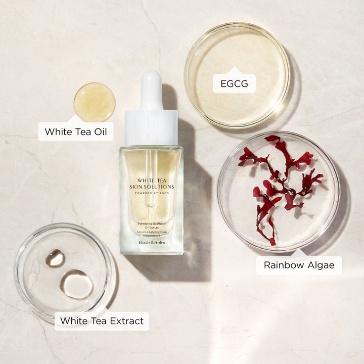 Elizabeth Arden White Tea Bi-phase Oil Serum 30 ml vahvistava kasvoöljy, Rainbow Algae ja EGCG ainesosilla.