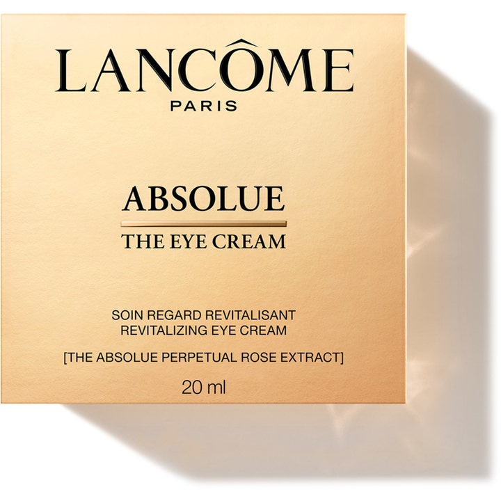 Lancôme Absolue The Eye Cream 20 ml kirkastava silmänympärysvoide kultaisessa ulkopakkauksessa.