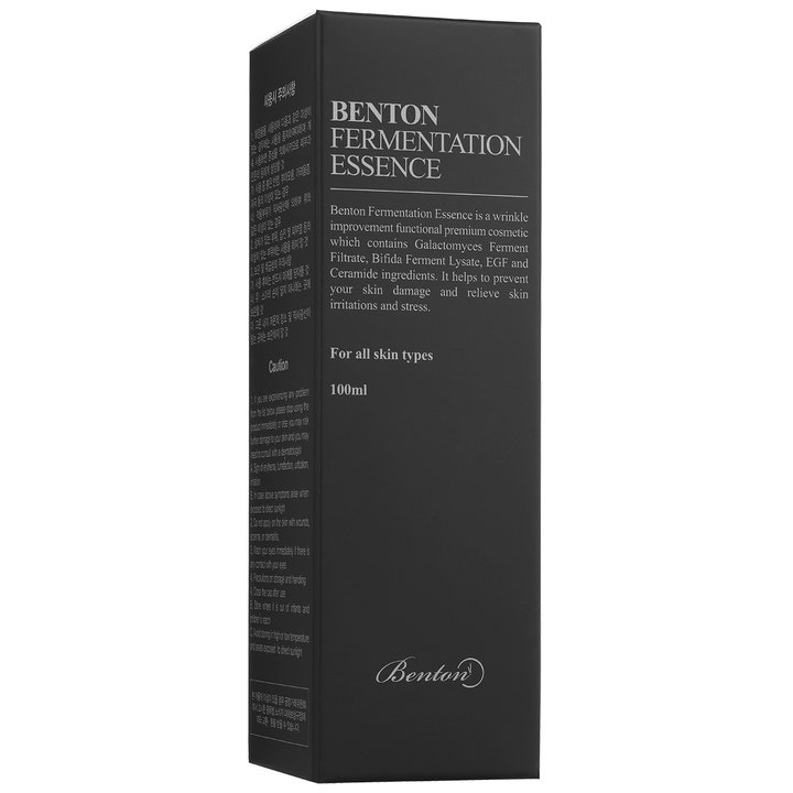 Benton Fermentation Essence 100 ml uudistava hoitoneste mustassa pakkauksessa sisältää galactomyces-uutetta