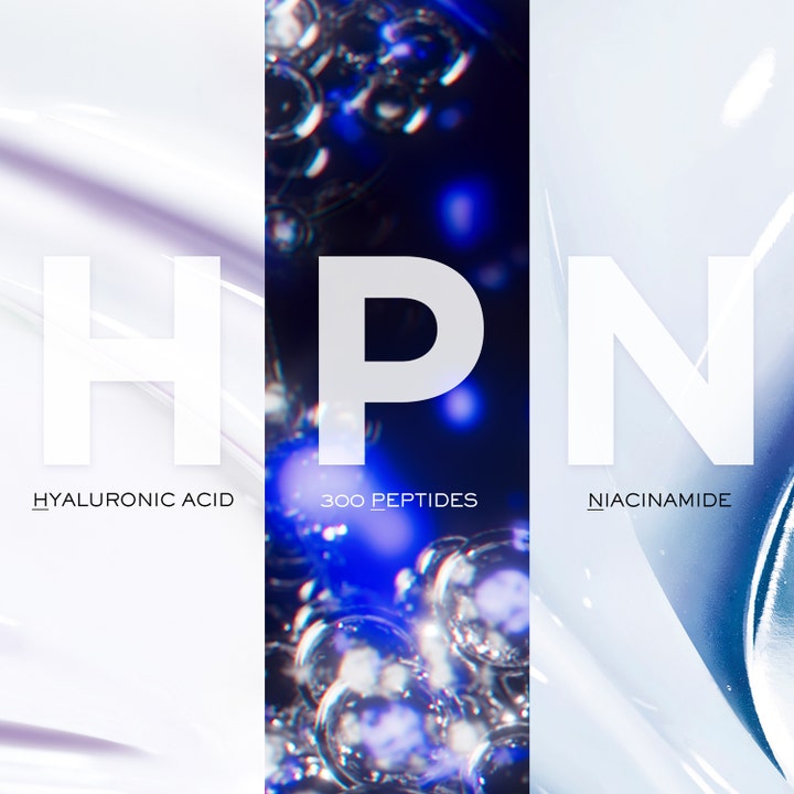 Lancôme Rénergie H.P.N. 300-Peptide Cream 50 ml päivävoide sisältää hyaluronihappoa, peptidejä ja niasiiniamidia.