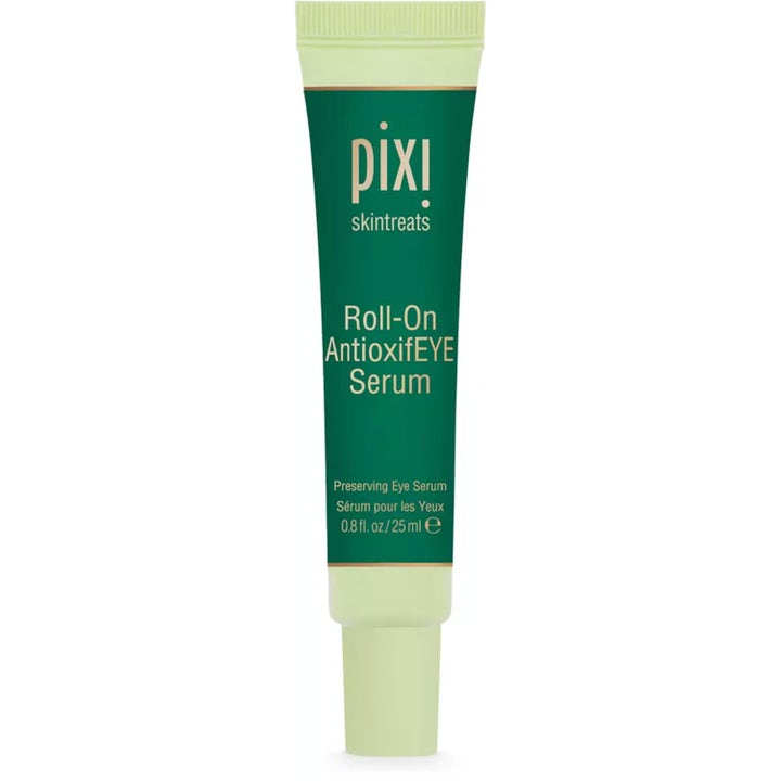 Pixi Roll-On AntioxifEYE Serum 25 ml virkistävä silmänympärysseerumi vihreässä tuubissa vaalealla korkilla.