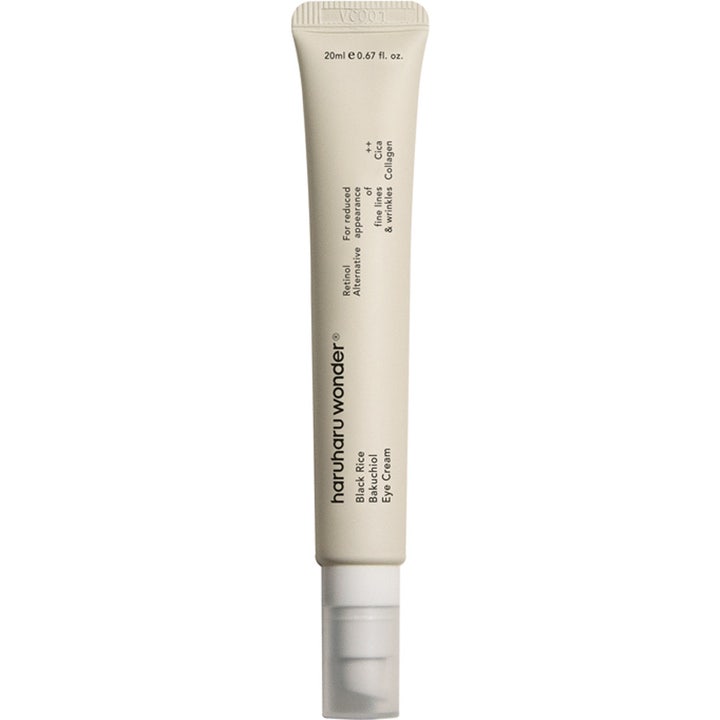 Haruharu Wonder Black Rice Bakuchiol Eye Cream 20 ml juonteita silottava silmänympärysvoide vaalea tuubi kirkkaalla korkilla