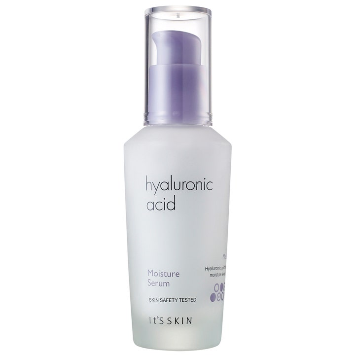 It'S SKIN Hyaluronic Acid Moisture Serum 40 ml kosteuttava seerumi huurretussa lasipullossa liilalla pumpulla