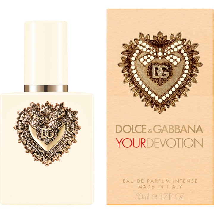 Dolce & Gabbana Your Devotion EdP Intense 50 ml naisten hajuvesi ja vaalea sydänkoristeinen pakkaus