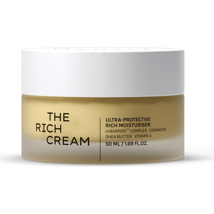 Mantle The Rich Cream 50 ml suojaava kasvovoide keramideilla huurretussa lasipurkissa valkoisella kannella