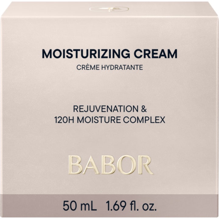 Babor Skinovage Moisturizing Cream 50 ml kosteuttava kasvovoide valkoisessa pakkauksessa vaaleansinisellä etiketillä.