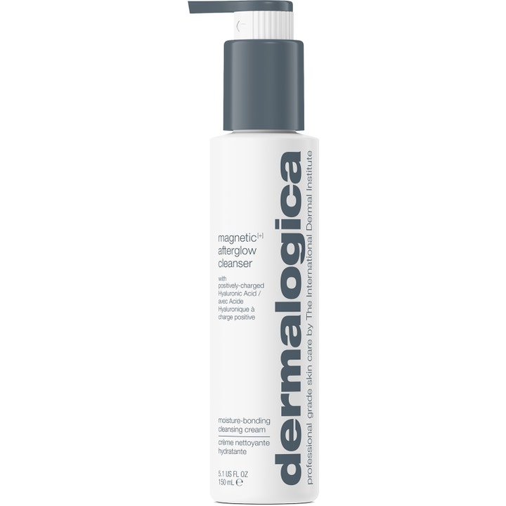 Dermalogica Magnetic Afterglow Cleanser 150 ml kosteuttava puhdistusvoide hyaluronihapolla valkoisessa pumppupullossa