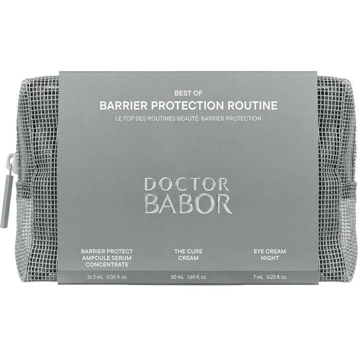 Babor DOC Barrier Protection Routine 63 ml suojaava ihonhoitosetti harmaassa verkkomeikkipussissa