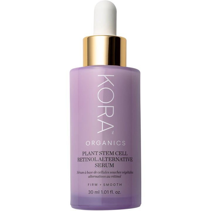 Kora Organics Plant Stem Cell Retinol Alternative Serum 30 ml kiinteyttävä seerumi liilassa lasipullossa.