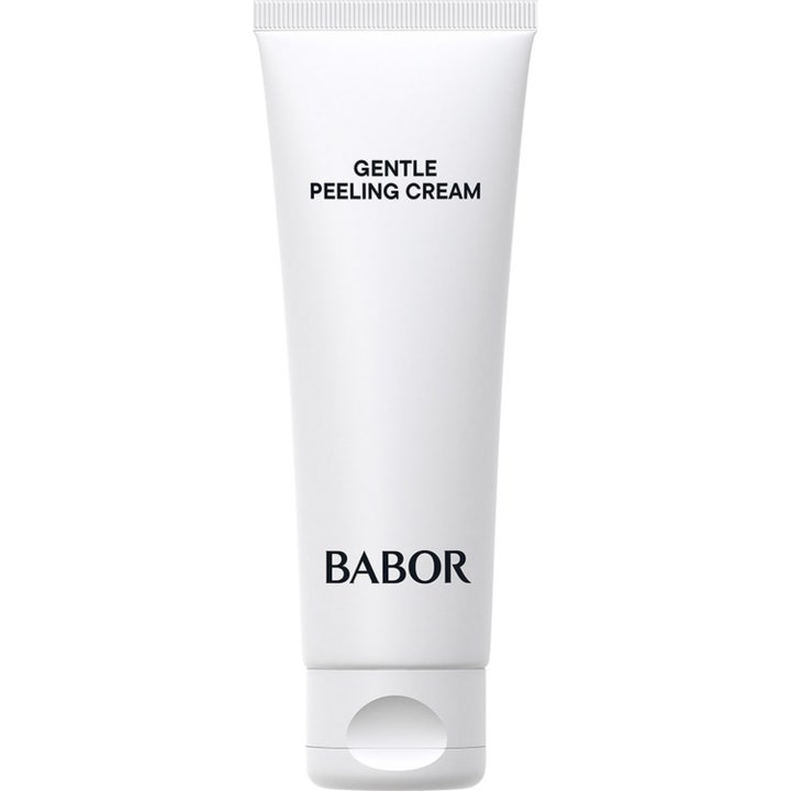 Babor Gentle Peeling Cream hellävarainen kuorintavoide kirkastaa ihon valkoisessa pelkistetyssä tuubissa.