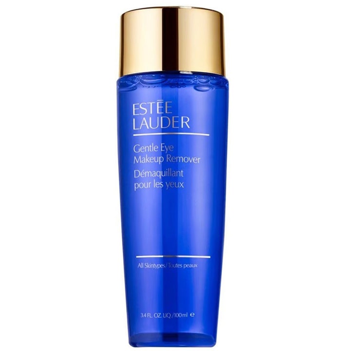 Estée Lauder Gentle Eye Makeup Remover 100 ml puhdistava silmämeikin poistoaine sinisessä pullossa kultakorkilla