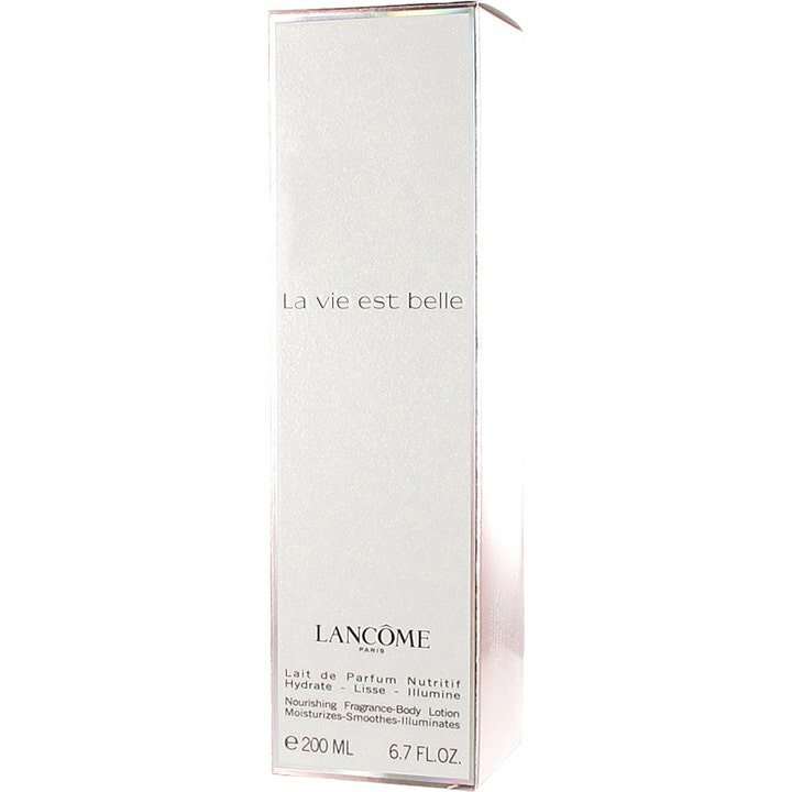 Lancôme La Vie Est Belle Body Lotion 200 ml ravitseva vartalovoide kimaltelevassa valkoisessa pakkauksessa.