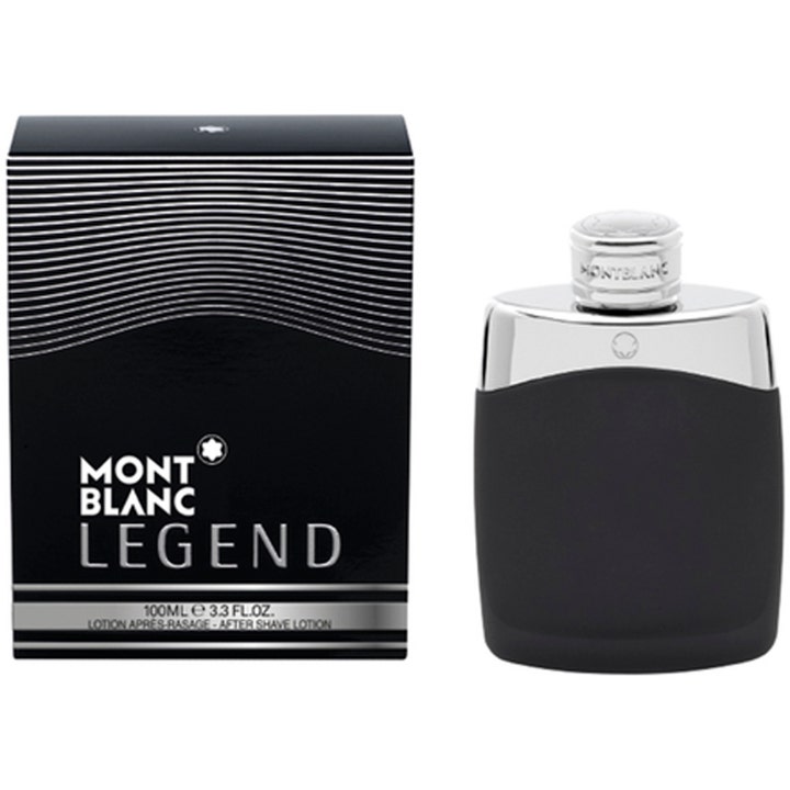 Montblanc Legend 100 ml after shave rauhoittaa ihoa mustassa mattapullossa ja tyylikkäässä mustassa pakkauksessa.