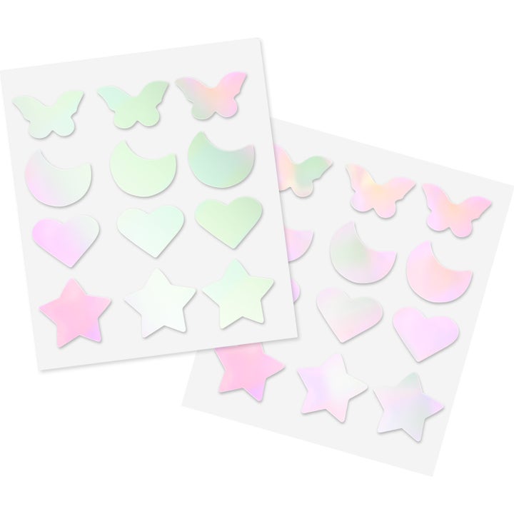 essence Spot Squad Holo Pimple Patches 24 kpl finnilaastari näppyjen hoitoon sateenkaaren hohtavia holografisia tarroja