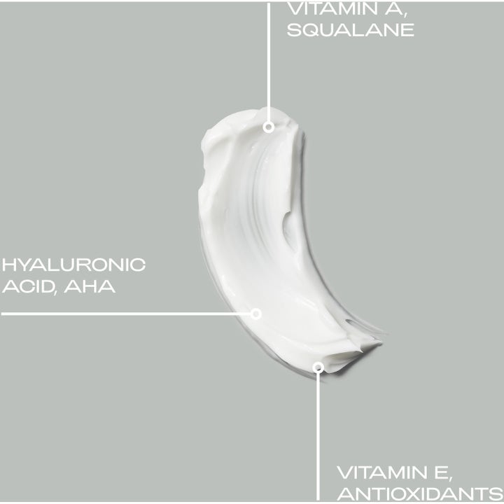 Bodyologist Night Glove 250 ml uudistava vartalovoide, valkoinen voidekoostumus sisältää A-vitamiinia ja AHA-happoa