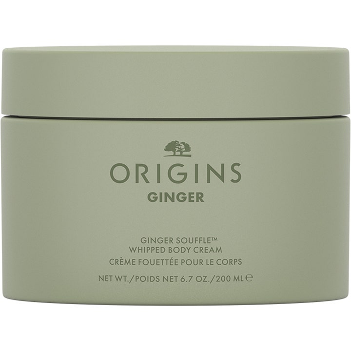 Origins Ginger Souffle Whipped Body Cream 200 ml pehmentävä vartalovoide salvianvihreässä muovipurkissa
