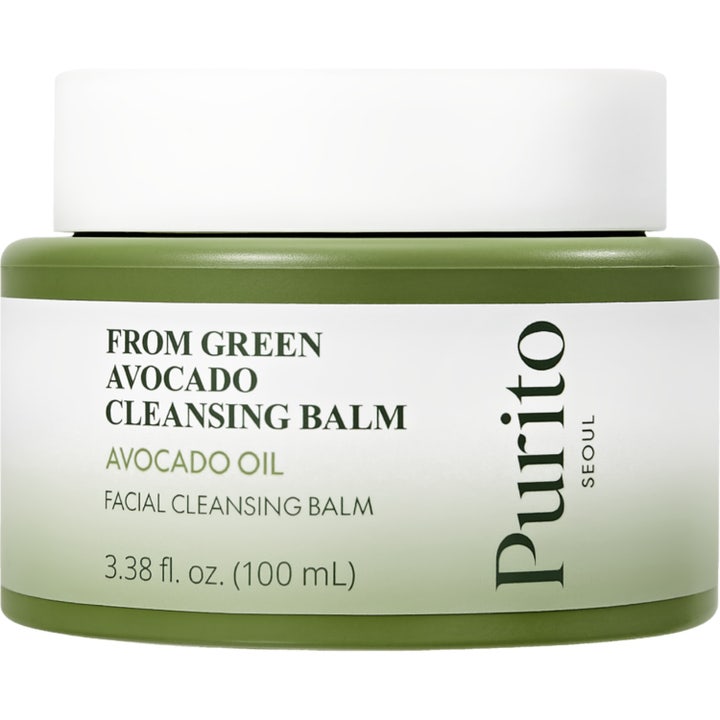 Purito From Green Avocado Cleansing Balm 100 ml syväpuhdistava puhdistusbalmi vihreässä purkissa valkoisella kannella