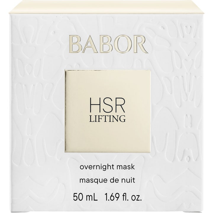 Babor HSR LIFTING Overnight Mask 50 ml kiinteyttävä yönaamio valkoisessa kohokuvioidussa pakkauksessa