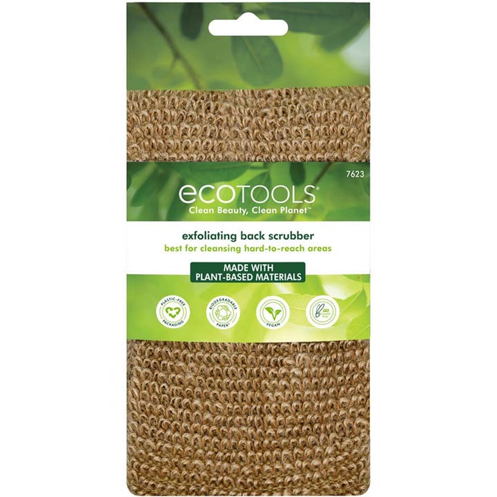 EcoTools Exfoliating Back Scrubber 1 kpl kuoriva selänpesin puhdistaa ihon karkealla ruskealla kuitupinnalla