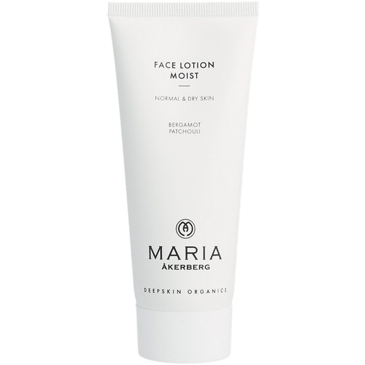 Maria Åkerberg Face Lotion Moist 100 ml kosteuttava kasvovoide kuivalle iholle valkoisessa muovituubissa.