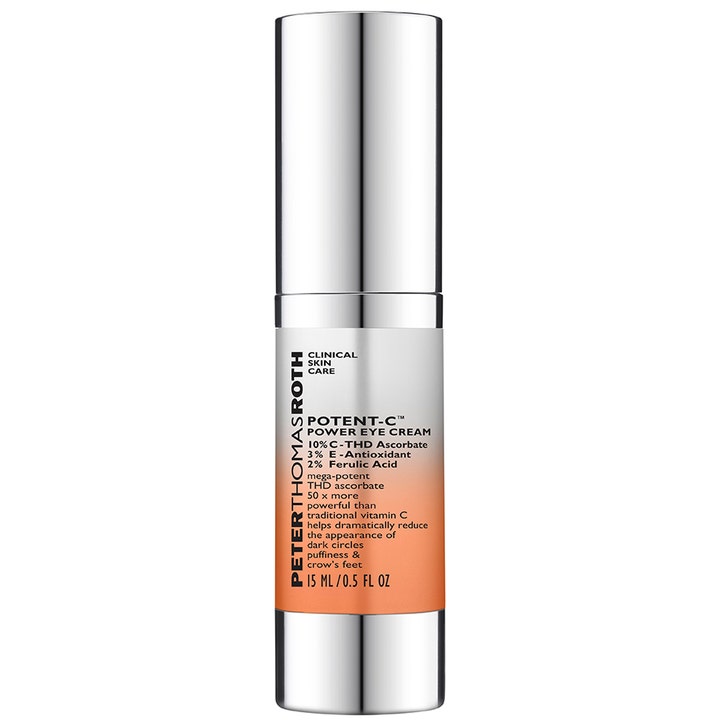 Peter Thomas Roth Potent-C Power Eye Cream 15 ml kirkastava silmänympärysvoide oranssi-hopeisessa pumppupullossa