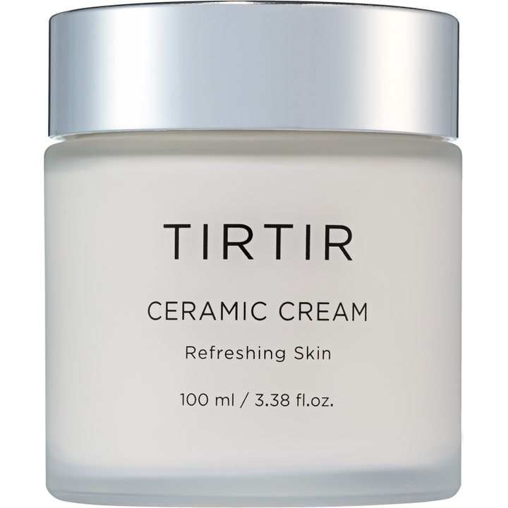 TIRTIR Ceramic Cream 100 ml virkistävä kasvovoide huurteisessa lasipurkissa hopeisella kannella