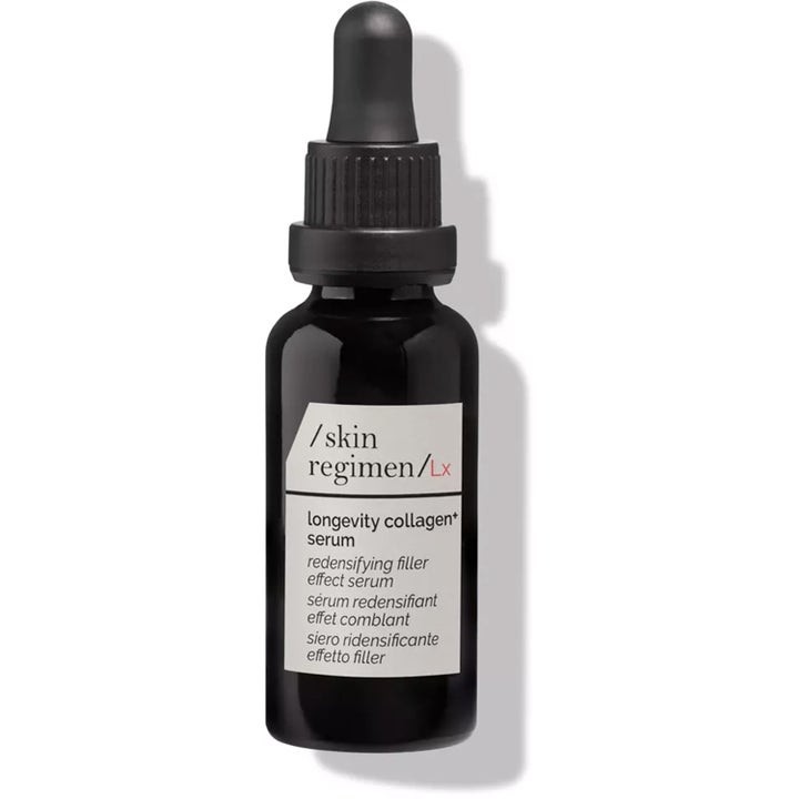 /skin regimen/Lx Longevity Collagen+ Serum 30 ml kiinteyttävä kollageeniseerumi tummassa lasisessa pipettipullossa.