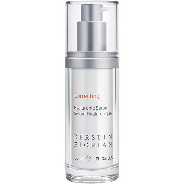 Kerstin Florian Correcting Hyaluronic Serum 30 ml kosteuttava seerumi hopeisessa pumppupullossa.