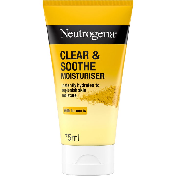 Neutrogena Clear & Soothe Moisturiser 75ml rauhoittava kasvovoide kosteuttaa ihoa keltaisessa tuubissa valkoisella korkilla