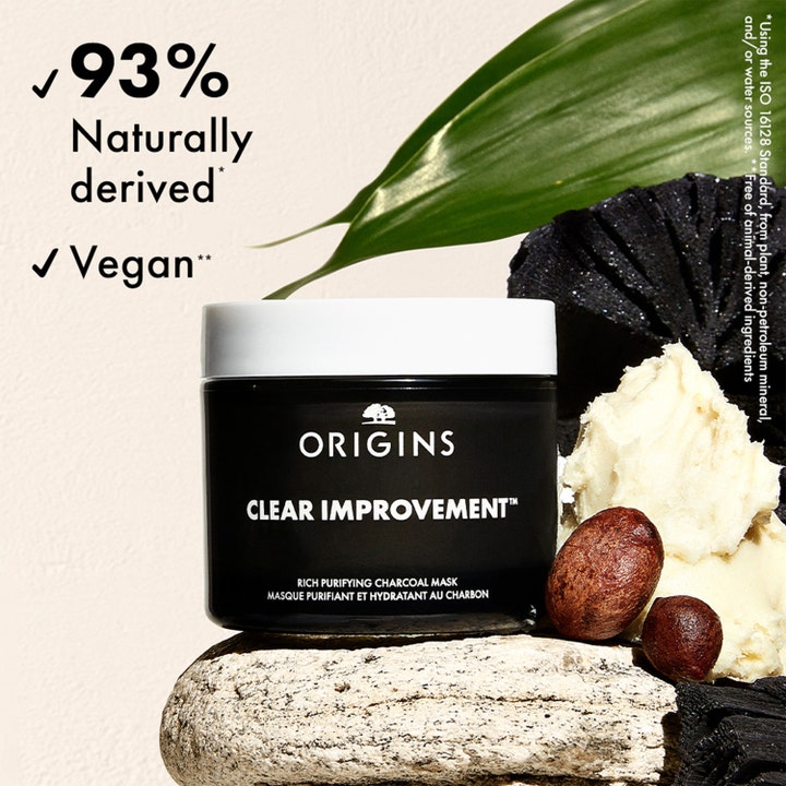 Origins Clear Improvement Rich Purifying Charcoal Mask 30 ml vegaaninen puhdistava naamio hiilen ja karitevoin kera.