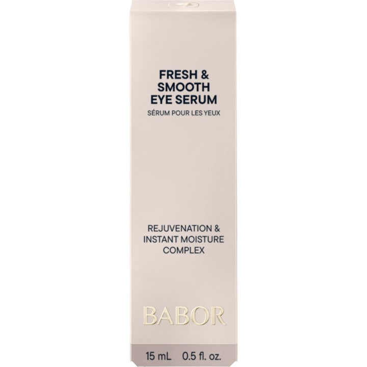 Babor Fresh & Smooth Eye Serum 15 ml kosteuttava silmänympärysseerumi valkoisessa pakkauksessa