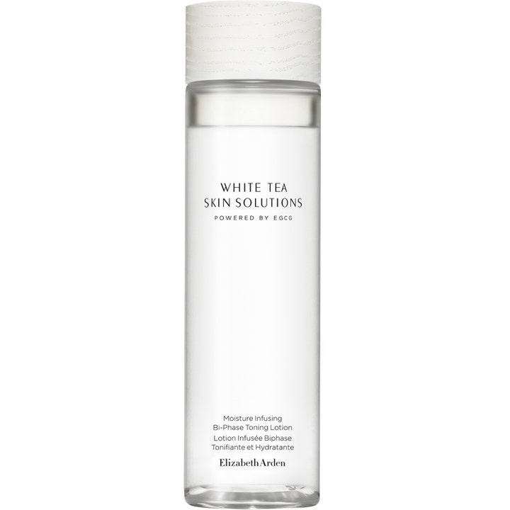 Elizabeth Arden White Tea Skin Solutions 200 ml kosteuttava kasvovesi kirkkaassa pullossa valkoisella korkilla