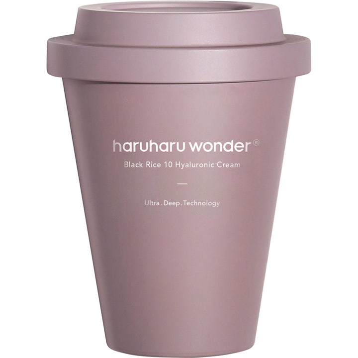 Haruharu Wonder Black Rice 10 Hyaluronic Cream 50ml kosteuttava kasvovoide malvanvärisessä kuppimaisessa purkissa.