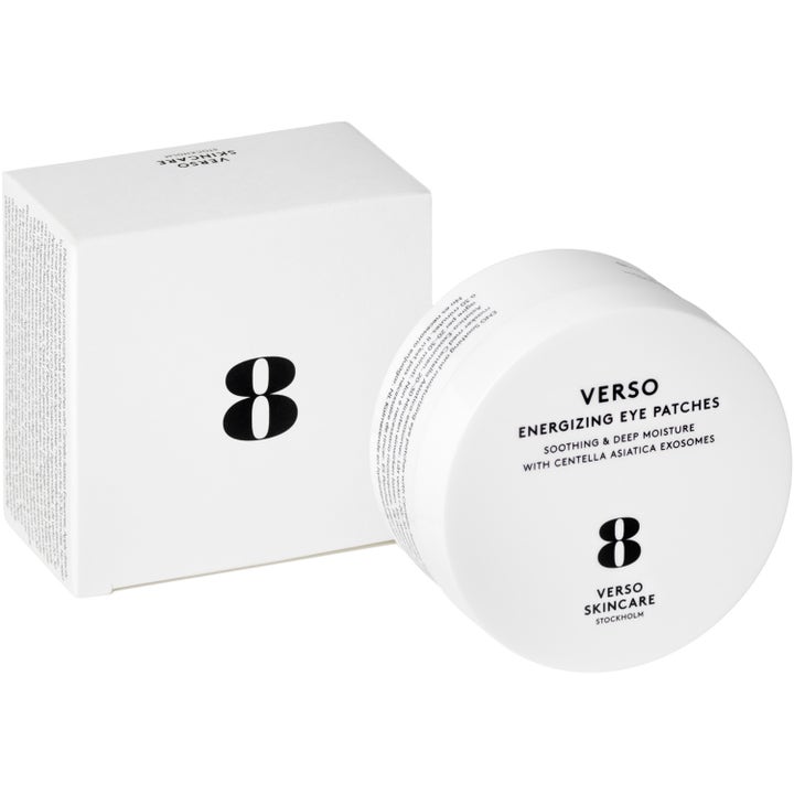 Verso N°8 Energizing Eye Patches 30 kpl silmänympärysmaski antaa syväkosteutta valkoisessa purkissa ja kotelossa.