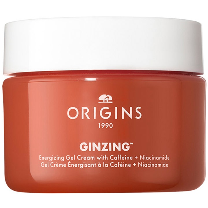 Origins GinZing Energizing Gel Cream 50 ml virkistävä kasvovoide oranssissa purkissa valkoisella korkilla.