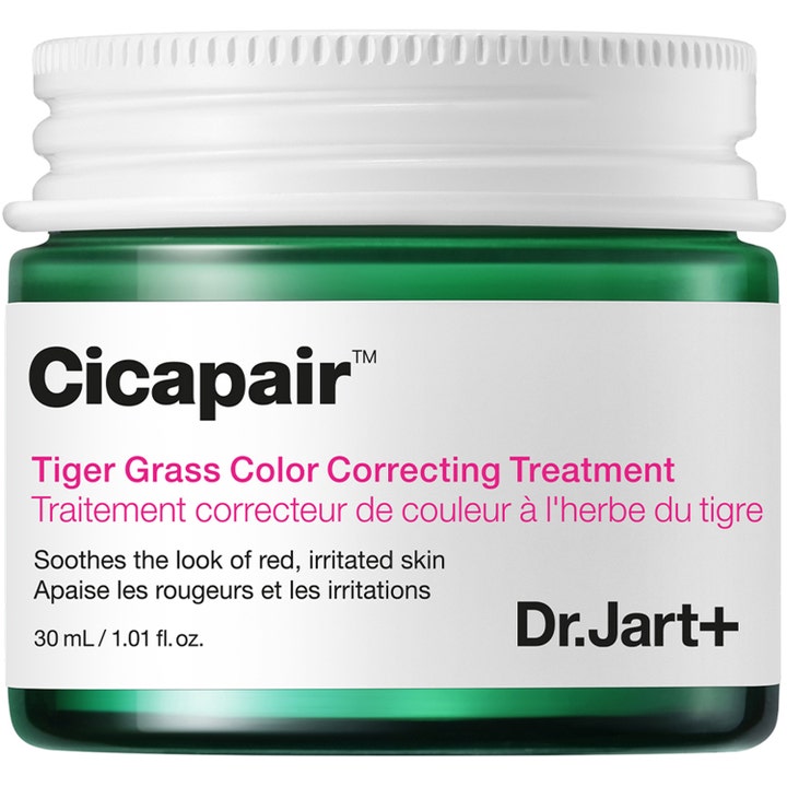 Dr.Jart+ Cicapair Tiger Grass Color Correcting Treatment 30 ml rauhoittava voide vihreässä lasipurkissa valkoisella korkilla