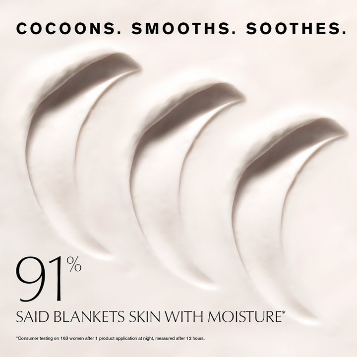 Estée Lauder Advanced Night Repair 65 ml kosteuttava yönaamio kermainen koostumus tekstillä cocoons smooths soothes.