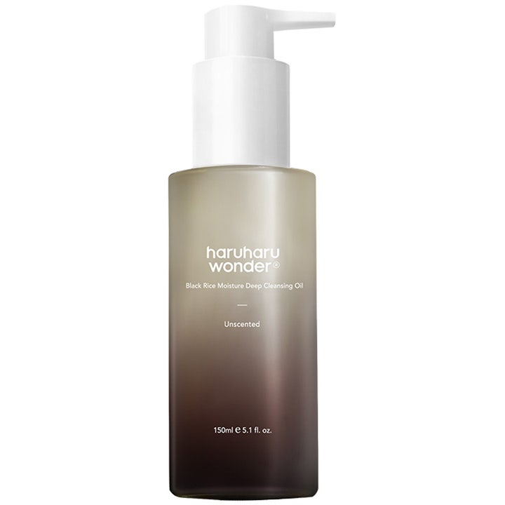 haruharu wonder Black Rice Moisture Deep Cleansing Oil 150 ml hajusteeton puhdistusöljy liukuvärjätyssä pullossa.