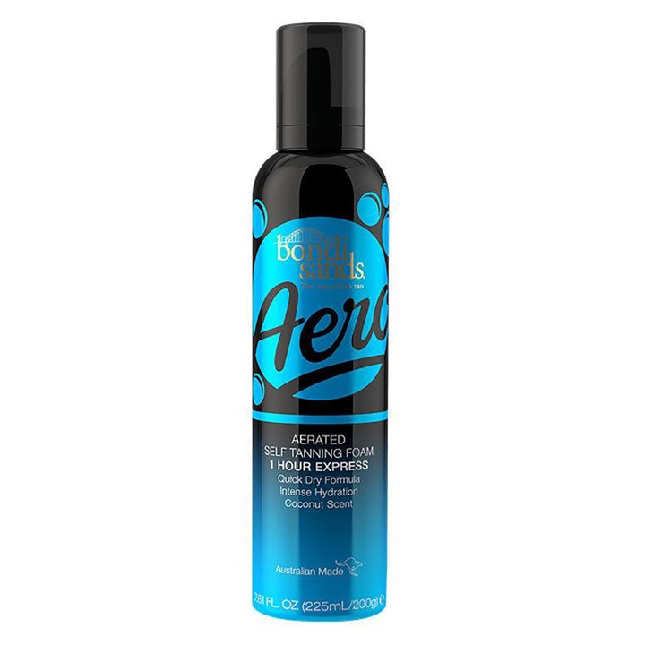 Bondi Sands Aero 1 Hour Express 225ml kosteuttava itseruskettava vaahto mustassa pumppupullossa sinisin tehostein