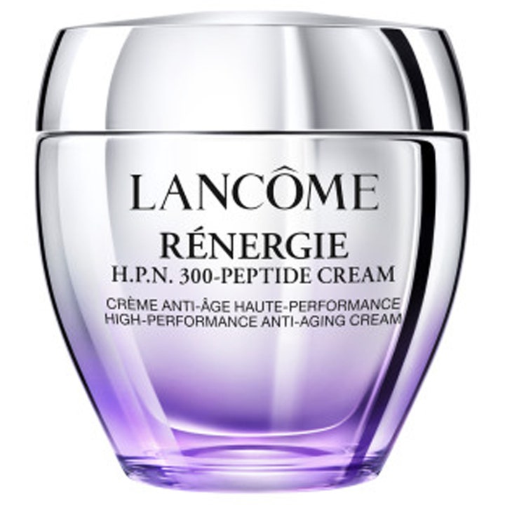 Lancôme Rénergie H.P.N. 300-Peptide Cream 50 ml tehokas anti-age kasvovoide hopeisessa ja liilassa lasipurkissa